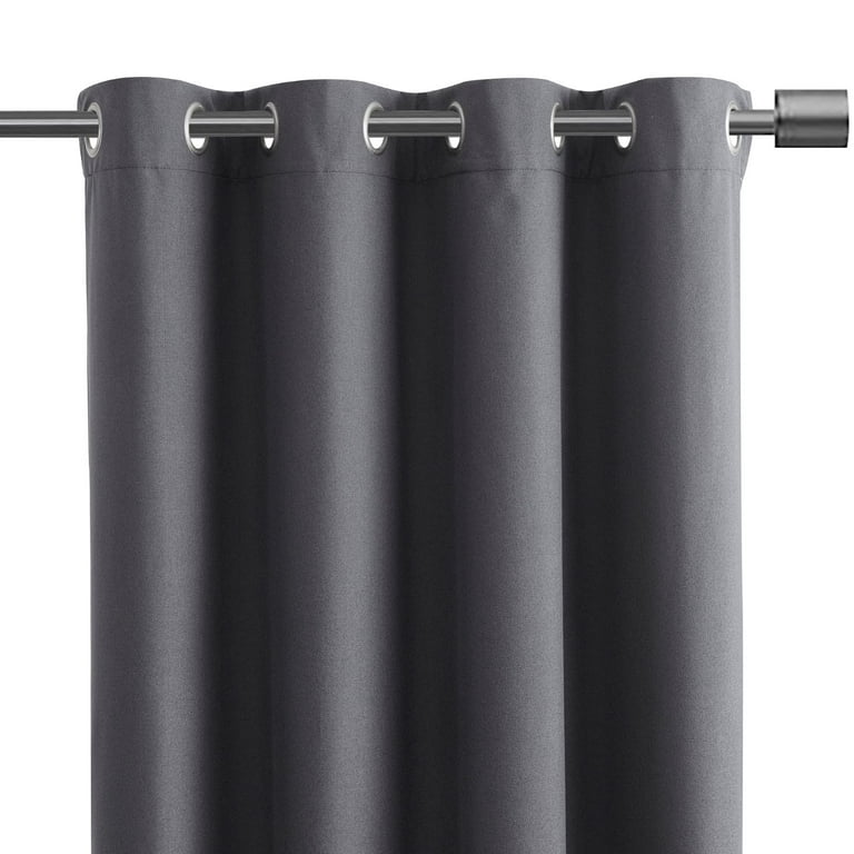 Eclipse Corte Solid Blackout Curtain, Panel Pair, Grey, 37 Eclipse Corte Solid Blackout Curtain, Panel Pair, Grey, 37