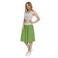 thumbnail image 3 of Women's Green Wavy Intersecting Vertical A-line Printed Skirt Casual Wear, 2XL, Green and Yellow Green, by Ambesonne, 3 of 6