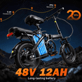 thumbnail image 4 of XKJ Electric Bike for Adults,500W Brushless Motor Ebike with 48V 12Ah Removable Battery,Multi-Shock Absorption,Commuter Electric Bicycle,UL2849, 4 of 11