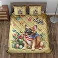 thumbnail image 2 of French Bulldog Celebrates Spring and Enjoys a Happy Easter Quilt Bedding Set Dog Lover Gifts 1 Blanket Bed Cover 2 Pillowcases - 02001, 2 of 5