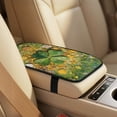 thumbnail image 4 of Xixirimido Car Seat Cover Set of 5 Pieces Front Seat Covers with Matching Seat Belt and Center Console Covers PU Leather Fits Most Vehicles, Green Shamrocks Coins, 4 of 8