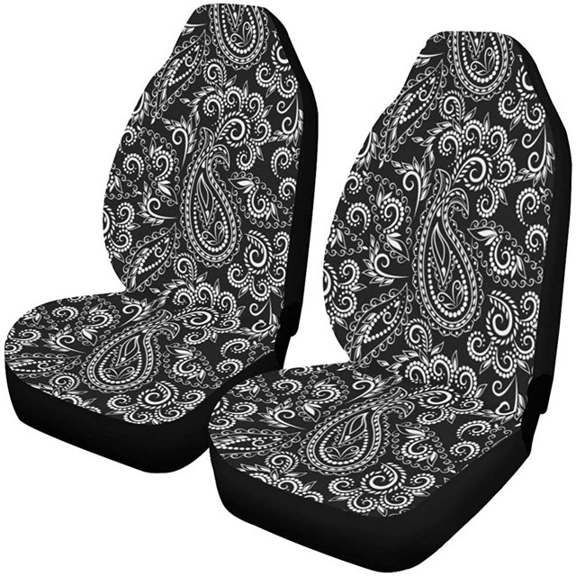 ABPHQTO Juego de 2 fundas de asiento de coche elegante Paisley Mandala Universal Auto asientos delanteros Protector apto para coche, SUV sedán, camión