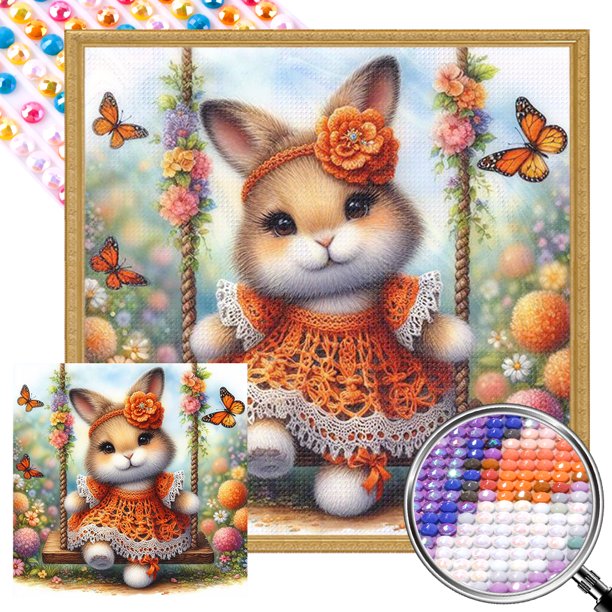 5D DIY Taladro Parcial AB Conejo Kit Artística 35x35cm