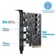 thumbnail image 2 of Pcie a Usb 3.2 N 2 con 20 gbps de ancho 5 puertos (3x Usb-a -2x Usb-c) Convertidor Pcie Splitte, 2 of 5