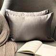 thumbnail image 5 of The HomeCentric Decorative Lumbar Pillow Cover Silver Pack Of 2, 12"x14" (30x35 cm) Satin Solid Oblong Pillow Cover, Modern Cushion Cover Style - Silver Gray Slub Satin, 5 of 14