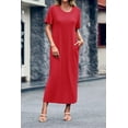 thumbnail image 6 of Sherrylily Summer Women T Shirt Dress Casual Drop Shoulder Dresses Side Slit Midi Dress with Pockets, 6 of 7