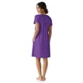 thumbnail image 2 of Aria Women’s Short Sleeve Split Neck Sweater Knit Nightgown, Sizes XS-5X, 2 of 6