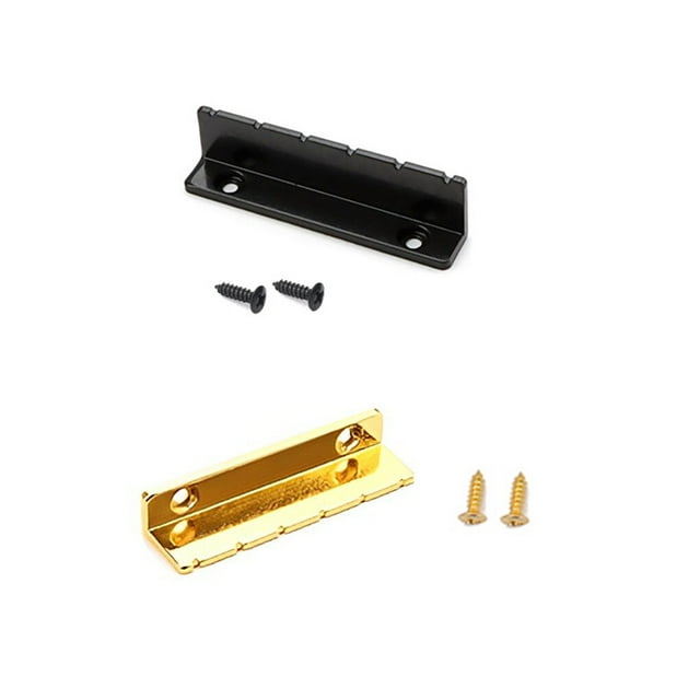 ziyahi Guitar Nut L-Shaped 6 String Pillows Metal Slotted Brass String Nuts Sturdy Durable Musical Instrument Electric Bass Kit Supplies Black
