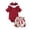 a25-Wine, variant on Newborn Baby Girl Clothes Ribbed Ruffle Sleeves Floral Print Romper Shorts Set Headband 3Pcs Summer Coming Home Outfit Size 6-12 Months,Orange