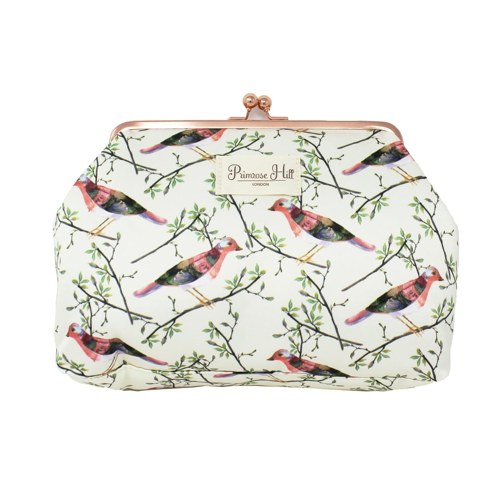 Primrose Hill London Bird Kiss Lock Clutch Large Makeup Bag Case
