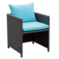 thumbnail image 5 of 6 Chair and 4 Ottoman Wicker Patio Set with Rectangular Table Blue and Gray, 5 of 5