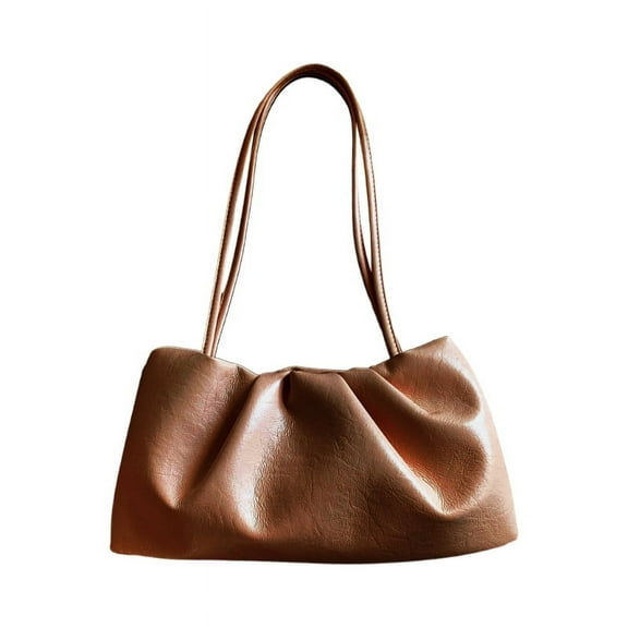 AOOOWER Pleated Shoulder Bags Small Tote Bag for Women Underarm Bag Ladies Handbags Durable PU Clutch Purse