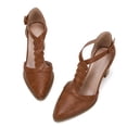 thumbnail image 4 of Women  T-Strap Dress Shoes with Block Heels  Low-Cut Sandals with Stacked Block Heels, 4 of 5