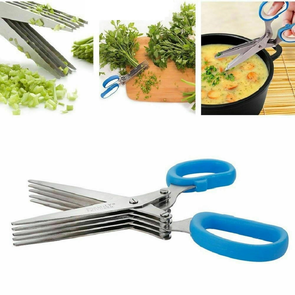 5 Blades Scissors Shear Spices Pasta Office Shredding Paper Slice For Kitchen