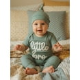 thumbnail image 6 of BemeyourBBs Newborn Baby Boy Little Brother Outfits Cute Little Bro Letters Rib Romper Short Sleeve Full Length Jumpsuit Hat Infant Spring Summer Clothes, 6 of 9