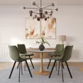 thumbnail image 2 of LeisureMod Bristol 27" Round Dining Table with MDF Top and Natural Wood Steel Pedestal Base for Modern Kitchen and Dining Room, 2 of 8