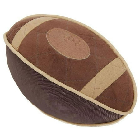 UPC: 0810051333480 | Pet Life DT64BR Pugskin Durable Oxford Nylon & Mesh Plush Squeaky Football Dog Toy  Brown