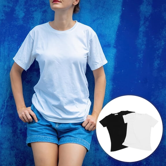 PTOOTP 2-Pack Women's Short Sleeve T-Shirts Casual Daily Wear Lightweight Tees for Ladies
