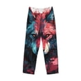 thumbnail image 2 of Vsdgher Red Flame Wolf Head Print Mens Pajama Pants Sleep & Lounge Pants, PJ Bottoms With elastic waistb and Pockets, 2 of 5