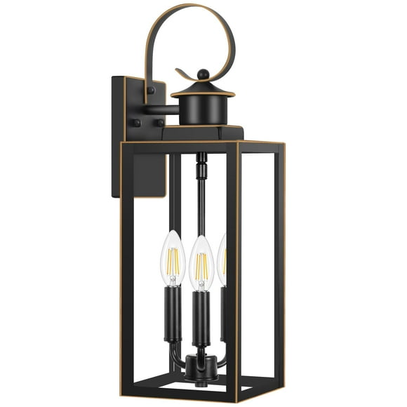 Luz de Pared Exterior Yochoice 3 Luces 48 cm Resistente al Agua Negra