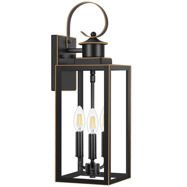 Luz de Pared Exterior Yochoice 3 Luces 48 cm Resistente al Agua Negra