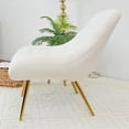 thumbnail image 3 of Eden Mid Century Furniture Style Comfortable Cream Fabric Boucle Lounge Chair, 3 of 3