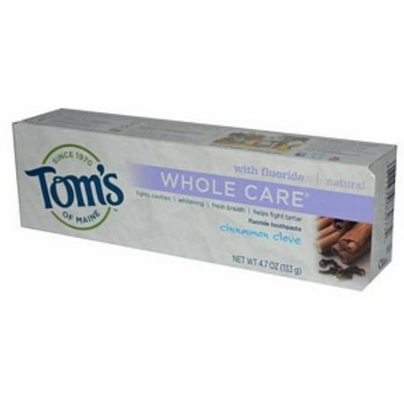 Tom's of Maine Whole Care with Fluoride Natural Toothpaste, Cinnamon-Clove 4.7