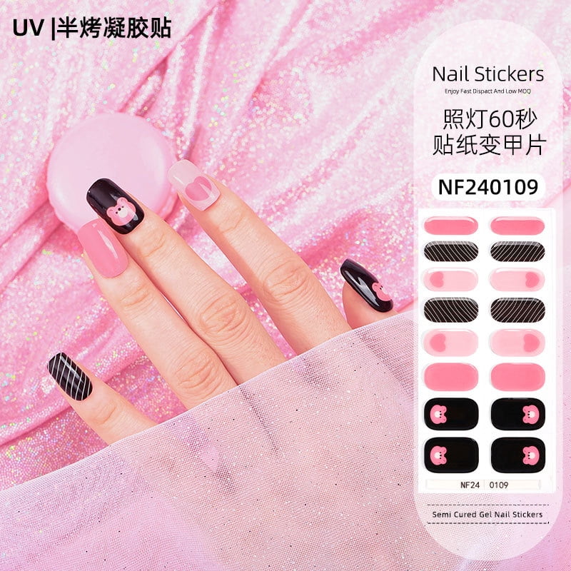 Gel nail stickers UV second generation semi-baked semi-cured nail stickers-NF240109