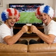 thumbnail image 3 of 4th of July Synthetic Wig Mardi Gras Curly Red White Blue Colored Stripes Wig 2026 Soccer Sport Cup USA Fan Flag Wig for Fan Support 250th Anniversary Carnival Gift Party Supplies Breathable(D), 3 of 4
