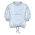 thumbnail image 3 of Boxercraft BW1101 Cuddle Puff sleeve Top-Sky Blue Heathe-L, 3 of 3