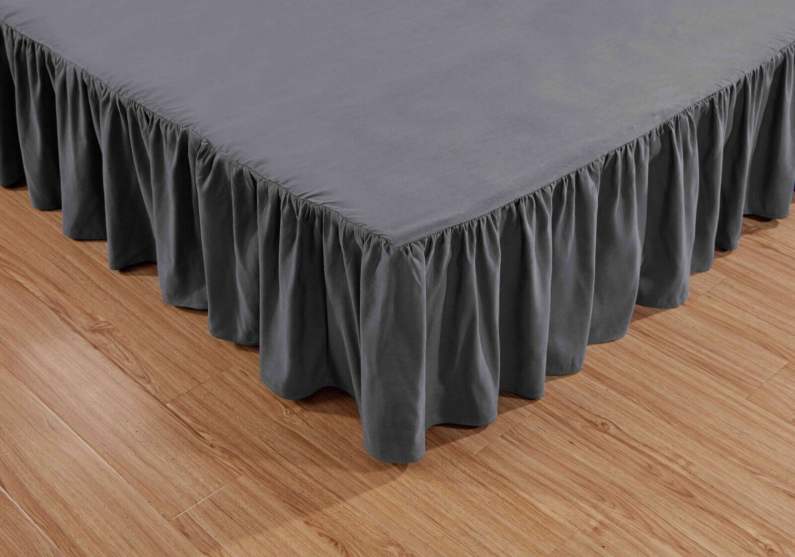 Super Soft Solid Brushed Microfiber 14" Gathered Bed Skirt/ Dust Ruffle