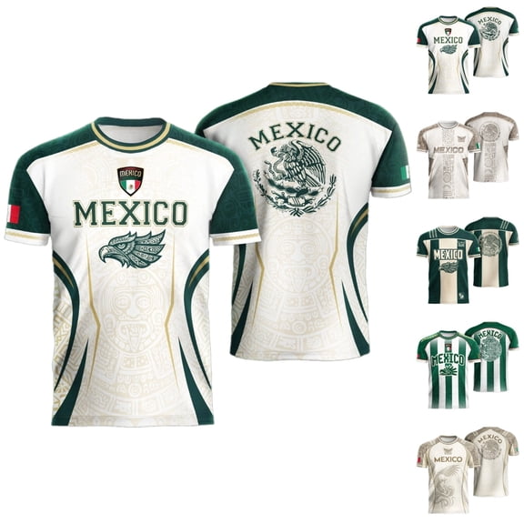 DXSCSE Mexico Soccer Jersey - 2026 Mexico Jersey Shirt for Soccer Game Fans Army Green S