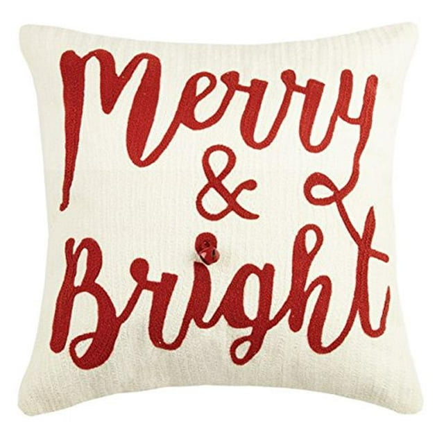 Peking Handicraft 31HRS2127C16SQ Joyeux & Oreiller de Point d'Équipage de BrightBell&44; Rouge