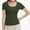 Olive green, variant on Women's Casual Short Sleeve Scoop Neck Summer Tops Ribbed Knit Slim Fit Tee Shirts