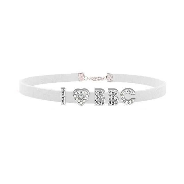 Gargantilla gótica con letras de diamantes de imitación para hombres y mujeres, Collar Sexy, I Love BBC, DIY, Cosplay, nombre personalizado, palabras, regalo de joyería