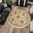 thumbnail image 7 of Sensation Traditional 8' Round Ivory and Gold Polypropylene Indoor Area Rug, 7 of 7