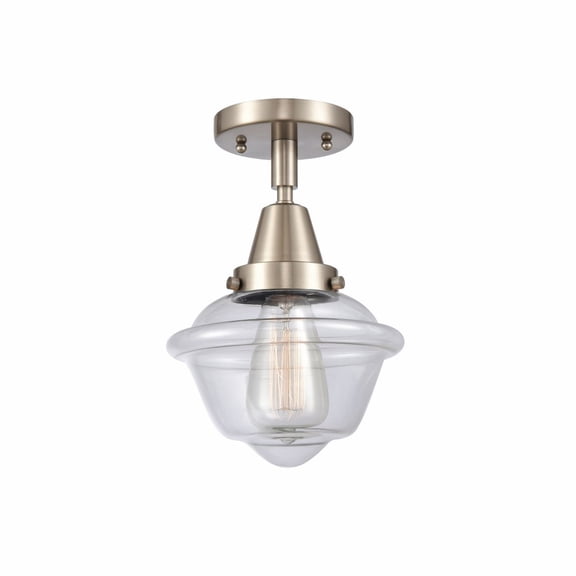 447-1C-SN-G532-Innovations Lighting-Oxford - 1 Light Flush Mount In Traditional Style-9 Inches Tall and 7.5 Inches Wide-Brushed Satin Nickel