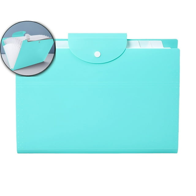 Dvruxg 12 Pockets Expanding File Folder, A4 Size Accordion File Folders, Cute Paper Organizer, Portable Document Organizer for Home Office