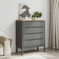 thumbnail image 1 of vidaXL Commode FLORO Gris cm Bois Massif Pin, 1 of 5
