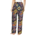 thumbnail image 3 of Picia Colorful Compasses Womens Soft Woven Cotton Elastic Waistband Sleep Pajama Pant Lounge Sleep Pant With Pockets And Drawstring-Large, 3 of 9