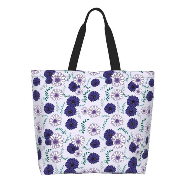 Disketp Daisies Flowers Bolsa Tote Estampada para Mujer, Bolso de Hombro y de Mano para Compras y Viajes