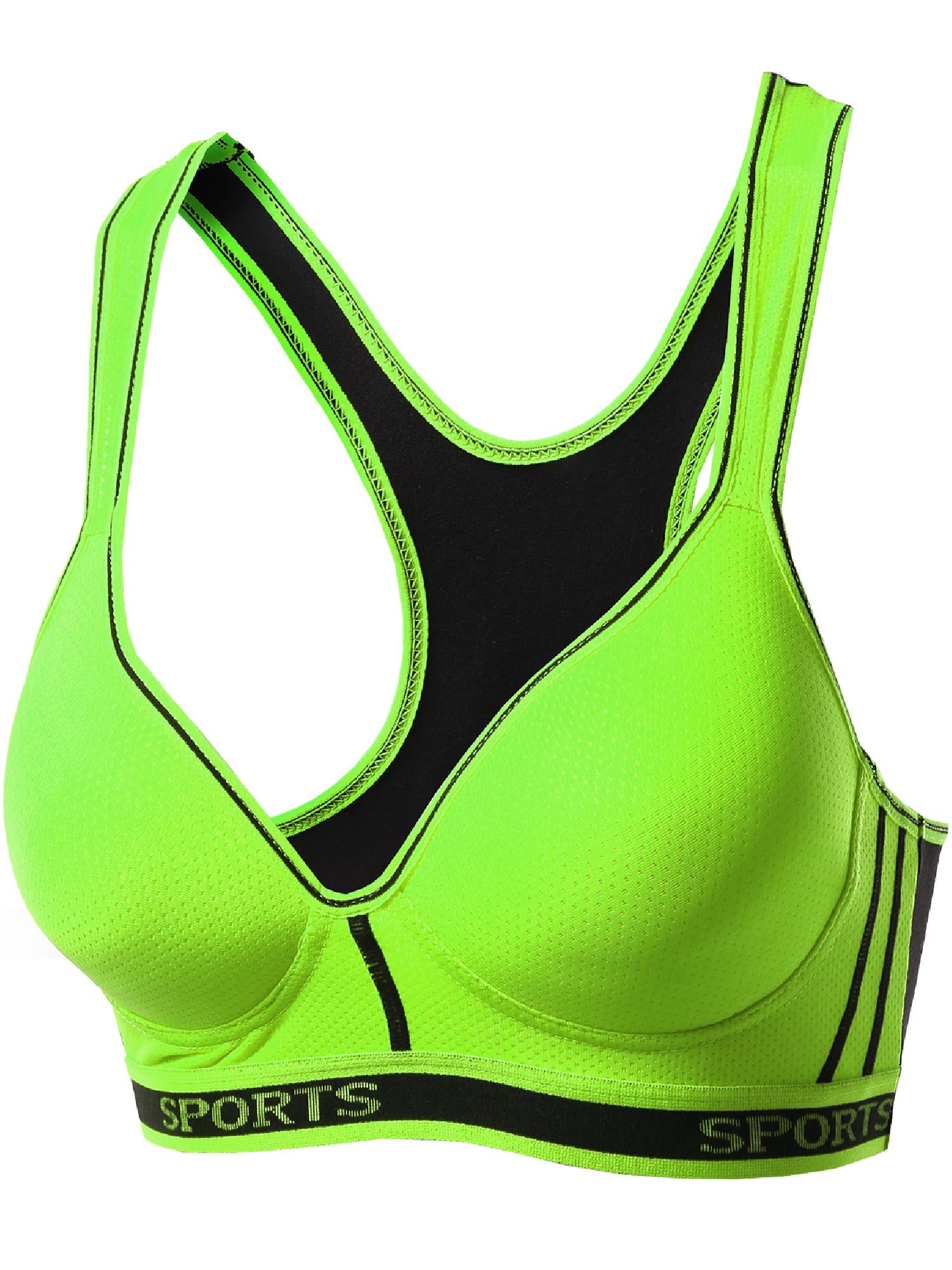 FashionOutfit Women's Sporty Wirefree Padded Mesh Strap Sport Bras