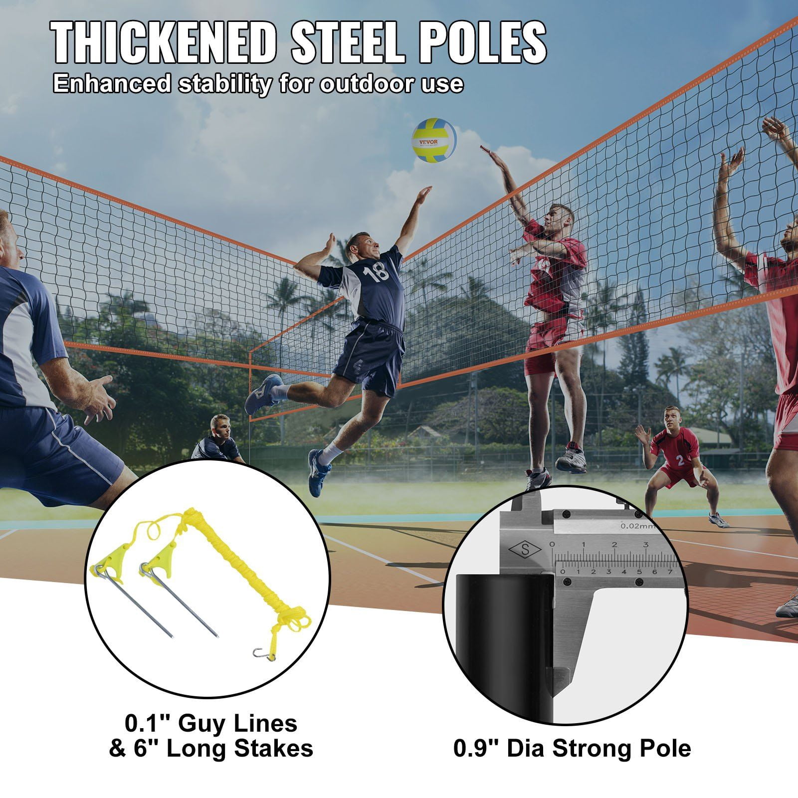 4 Way Volleyball Net Adjustable Height Badminton Net Set for Backyard Beach Lawn Outdoor Portable Volleyball Net with Carrying Bag 4 Square Quick Assemble Game Set for Kids and Adults