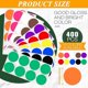 thumbnail image 5 of Inch Round Color Coded Stickers 10 Assorted Colors Dot Labels Self Adhesive Color Solid Stickers (400 Sheets), 5 of 5