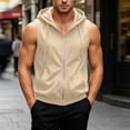 thumbnail image 3 of Favoffer Womens Mens Sweatshirts Sleeveless Hooded Zip Up Drawstring Casual Jackets Breathable Tops for Gym Lounging, 3 of 9
