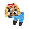 thumbnail image 4 of Conjunto de 2 piezas de pijama de manga larga para niños, ropa informal con estampado de dibujos animados de Disney, Toy Story, Buzz Lightyear, Woody, Jessie, 4 of 5