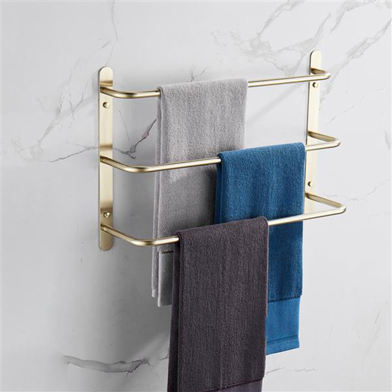 3-Layers Towel Bar, Wall Mounted Towel Rail Stainless Steel Towel Rack Towel Holder for Bathroom Kitchen, 45cm - image 3 of 7