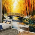 thumbnail image 2 of Peel and Stick Wallpaper Oil Painting Landscape Colorful Autumn Forest Beautiful River Autumn Modern Art Wall Mural Decor Self Adhesive and Removable 100in x 144in, 2 of 8