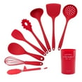thumbnail image 1 of GymChoice 9Pcs Silicone Kitchen Cooking Utensils Set, Heat Resistant Kitchen Utensils, Spatula, Spoon, Blend Stick, Dishwasher Safe Kitchen Utensil Gadgets Tools Set for Nonstick Cookware, 1 of 7