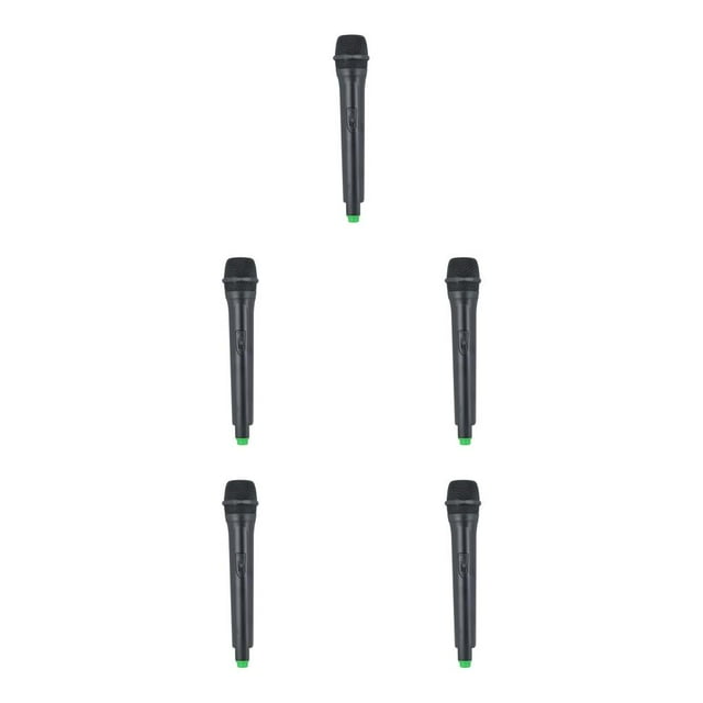 tredstone Children Artificial Microphone Stage Performance Interview Party Simulation Fake Plastic Mic Prop Toy Birthday Gift Big Tube Black 5Set